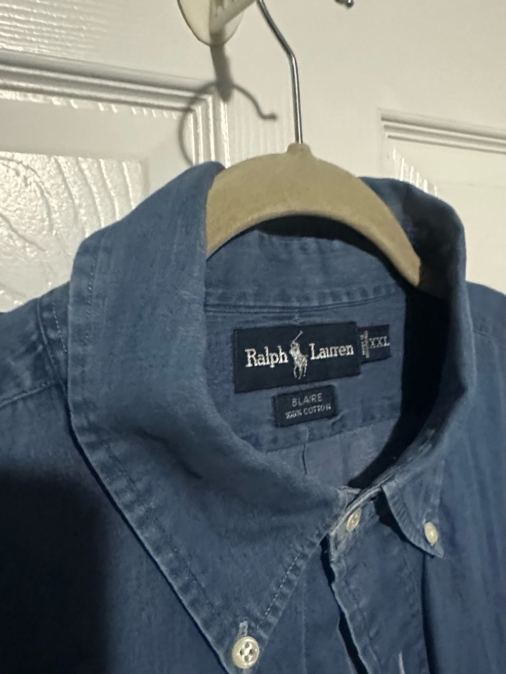 Ralph Lauren Blue Denim Button-Up Collar Shirt